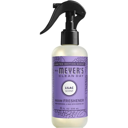 Mrs. Meyers Clean Day Room Freshener Spray, Lilac Scent, Limited Edition Scent Made with Essential Oils, Non-Aerosol, 8 fl oz Spray Bottle Pack of 1