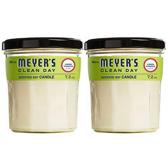 Mrs. Meyers Clean Day Scented Soy Candle, Lemon Verbena - 7.2 Oz, 2 Pack
