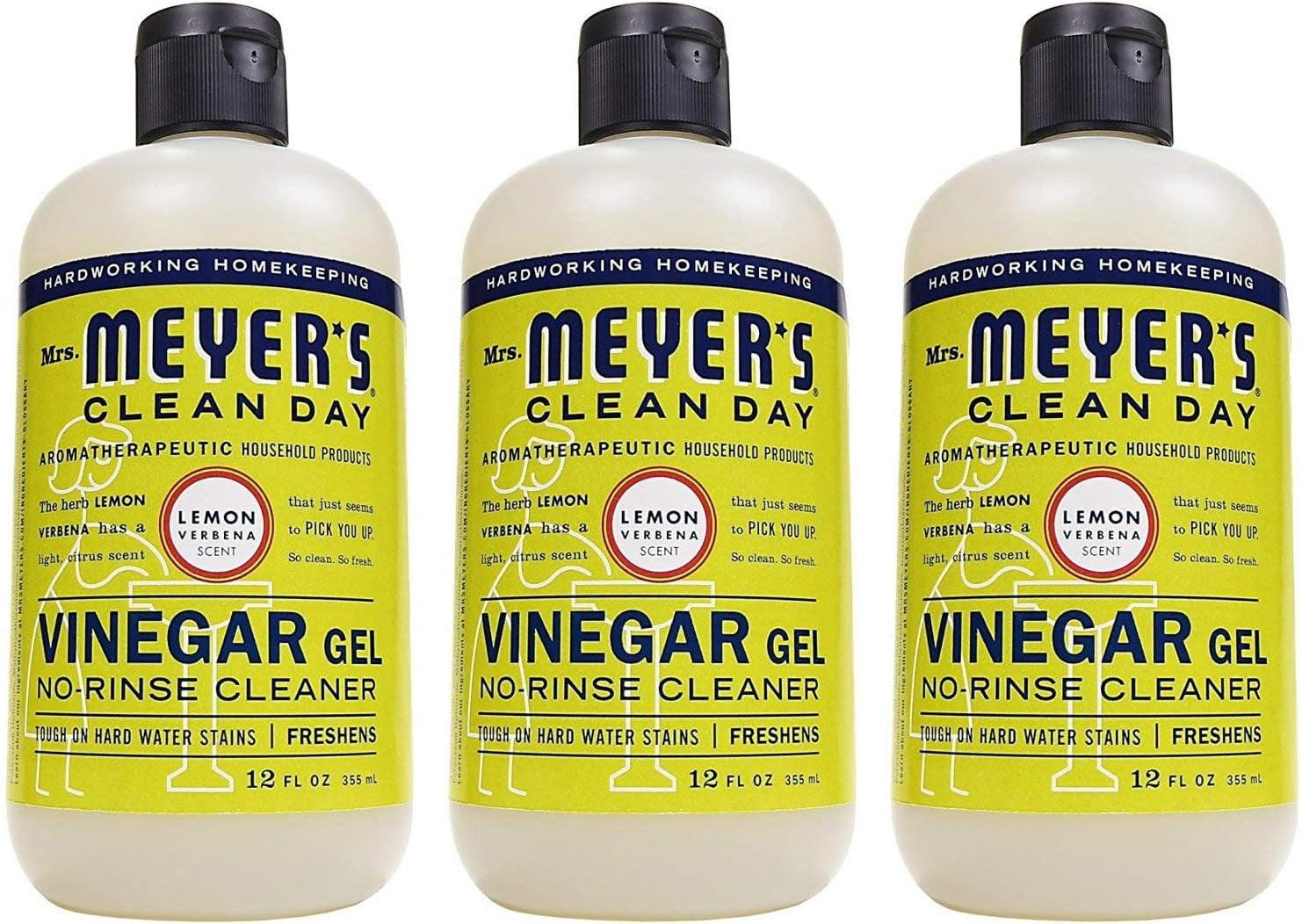 Mrs Meyers Vinegar Gel er, Lemon Verbena, 12 Oz, Pack Of 3