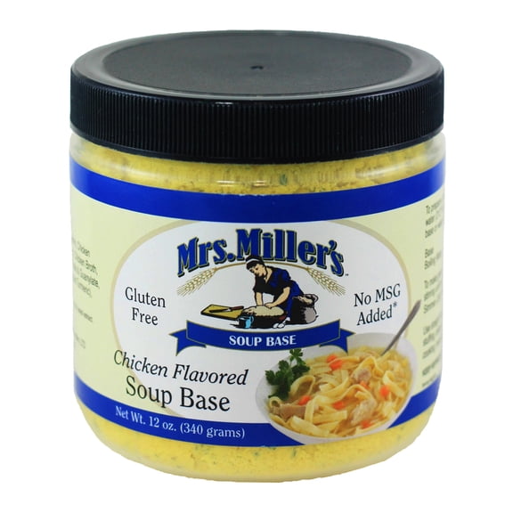 AmishTastes Mrs. Miller's Chicken Flavored Soup Base, Gluten-Free, No MSG, 12 oz. Pack of 2