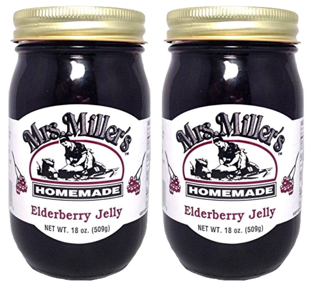 Mrs. Miller's Elderberry Jelly Homemade Amish Pack of 2 20 oz
