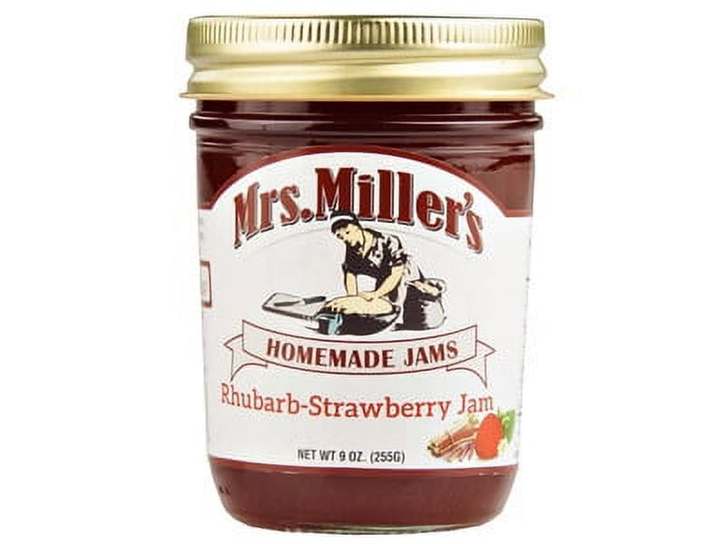 Mrs. Miller's Homemade Rhubarb Strawberry Jam 9 oz. (Pack of 4)