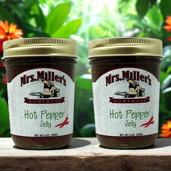 Mrs. Miller's Hot Pepper Jelly, Sweet & Savory, 2 pack, 9 oz.