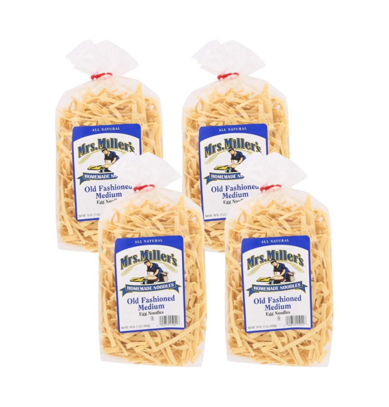 Mrs. Miller's Old Fashioned Egg Noodles - 4 Pack Medium 16oz Bags