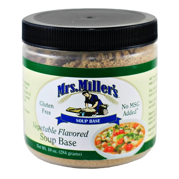 AmishTastes Mrs. Miller's Vegetable Soup Base, Gluten Free, No MSG, 10 oz. Pack of 2