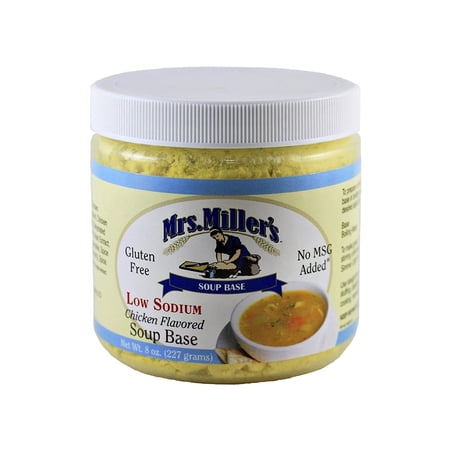 AmishTastes Mrs. Miller's Low Sodium Chicken Soup Base, Gluten Free, No MSG, 8 oz. Pack of 2