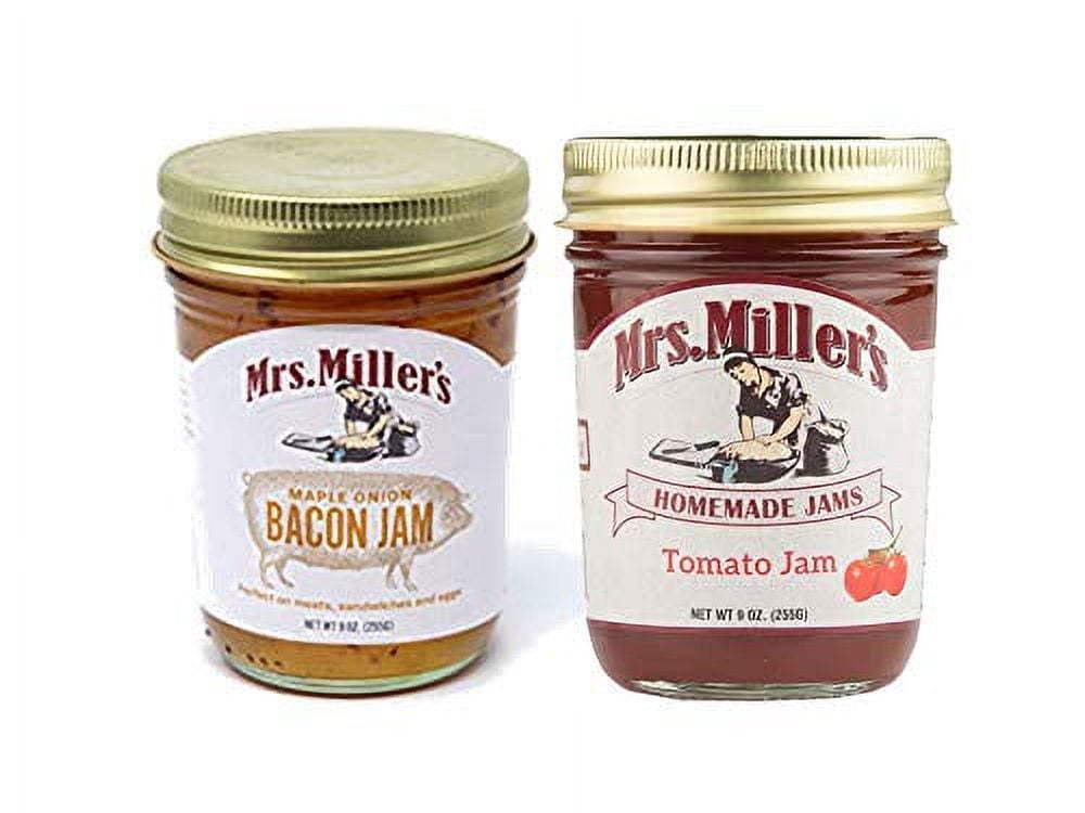 Mrs. Millers Maple Onion Bacon & Tomato Jam Variety 2-Pack,  9 oz. Jars