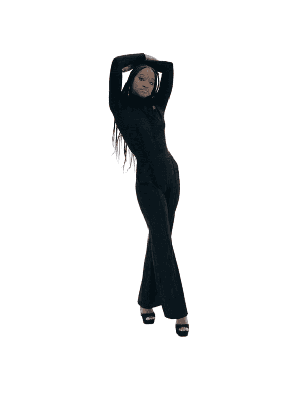 Long-Sleeve Athleisure Straight-Leg Black, Starry Night Jumpsuit (Women's) - Mrs Momma Bear
