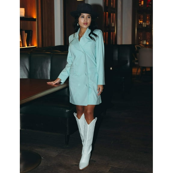 Mrs Momma Bear Long-Sleeve Button-up Athleisure Green, Tuxedo Mini Dress (Women's)