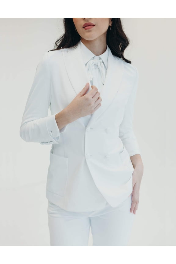 Long-Sleeve Button-up Athleisure White, Meet Me at Noon Blazer (Women's)