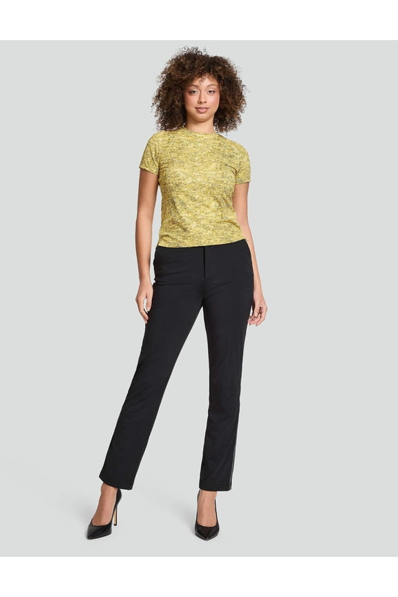 Short-Sleeve Printed Sequin Athleisure Gold, Signature Luxe Tee (Women's)