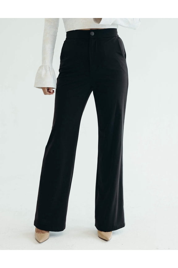 Straight Leg Button-up Athleisure Black, Mad Hatter Pant (Women's)