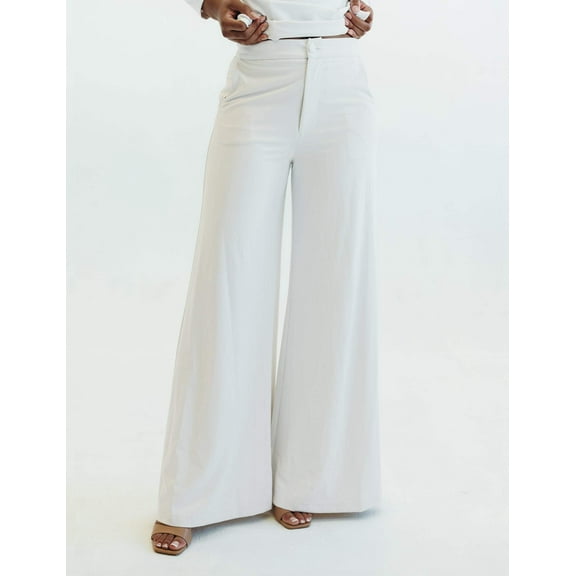 Mrs Momma Bear Wide Leg Button-up Athleisure White, Enza Marie Pant (Women's)