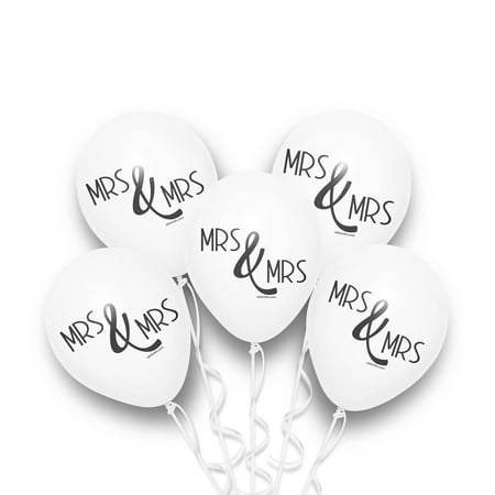 Mrs.& Mrs. Lesbian Wedding Decorations Balloon Pack | LGBTQ Wedding, Gay Marriage, Lesbian Brides Wedding Decor, Same Sex Couples Stylish Wedding Party Gifts 12 Pack
