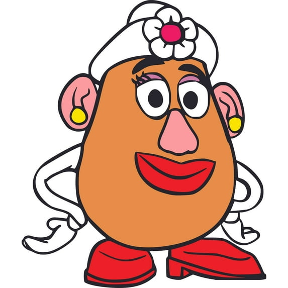 Mrs. Potato Head Cartoon Characters Decors Wall Sticker Art Design Decal for Girls Boys Kids Room Bedroom Nursery Kindergarten House Home Decor Stickers Wall Art Vinyl Decoration (10x10 inch)
