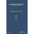 thumbnail image 1 of Mrs Proceedings Solid-State Ionics 2002 v756, (Hardcover), 1 of 1