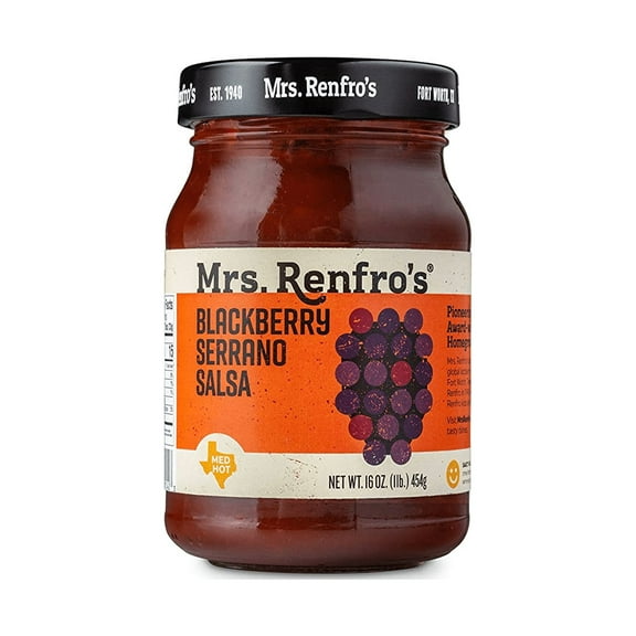 Mrs. Renfro's Blackberry Serrano Salsa Hot Medium 16oz (Pack of 6)