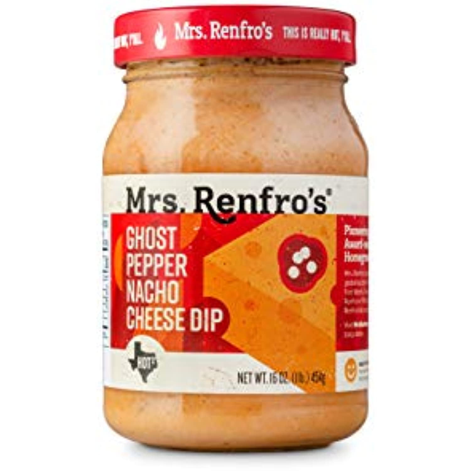 Mrs. Renfros Ghost Pepper Nacho Cheese Dip GlutenFree (16Oz. Jars, 2