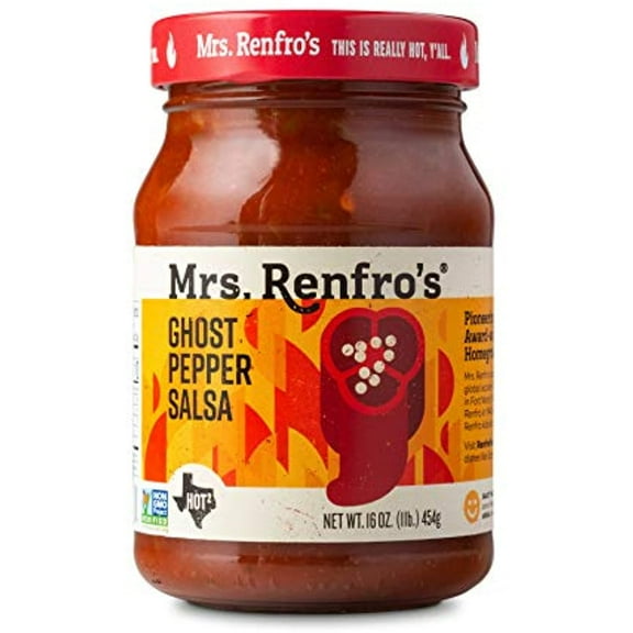 Mrs. Renfros Ghost Pepper Salsa Non-Gmo, Gluten-Free (16-Oz. Jars, 2-Pack)