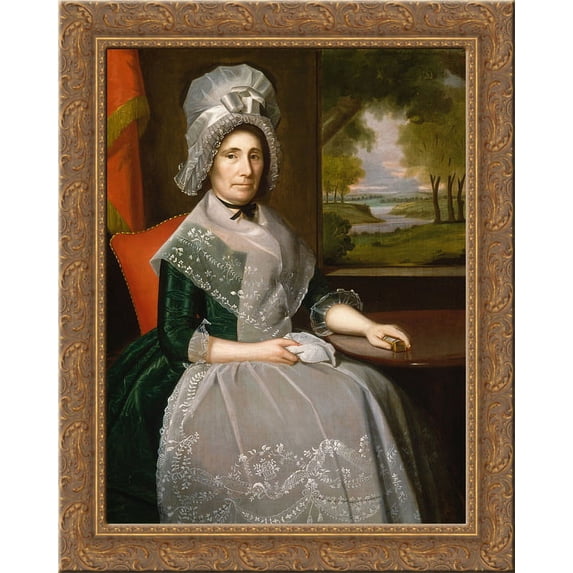 Mrs. Richard Alsop 24x20 Gold Ornate Wood Framed Canvas Art by Ralph Earl