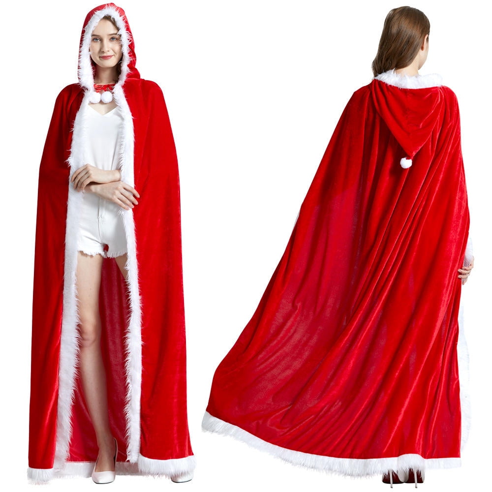 Mrs Santa Claus Christmas Fancy Dress Xmas Ladies Adult Costume Outfit Cloaks