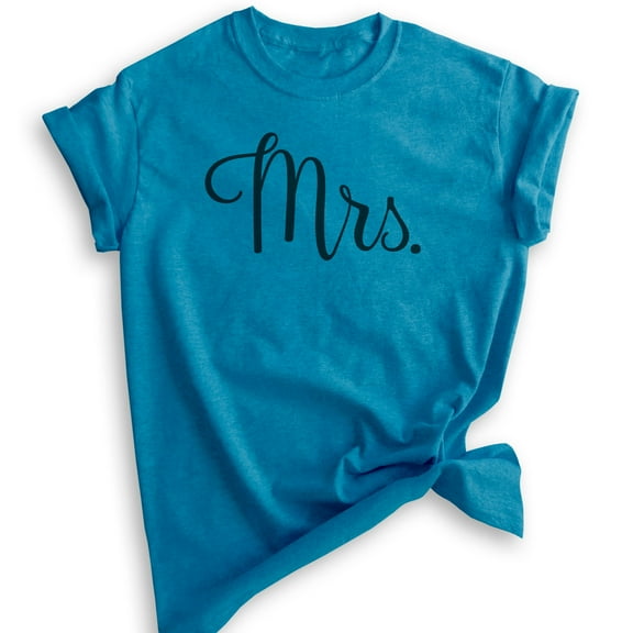 Mrs Shirt, Unisex Women's Shirt, Wife Shirt, Engaged Shirt, Engagement Shirt, Wedding Shirt, Heather Blue, Small