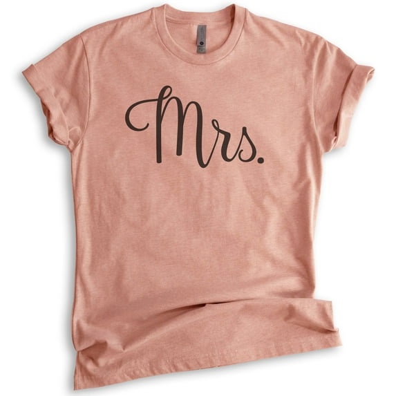 Mrs Shirt, Unisex Women's Shirt, Wife Shirt, Engaged Shirt, Engagement Shirt, Wedding Shirt, Heather Sunset, Medium