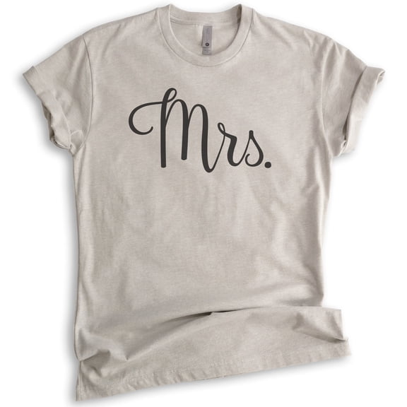 Mrs Shirt, Unisex Women's Shirt, Wife Shirt, Engaged Shirt, Engagement Shirt, Wedding Shirt, Light Silk Gray, Large