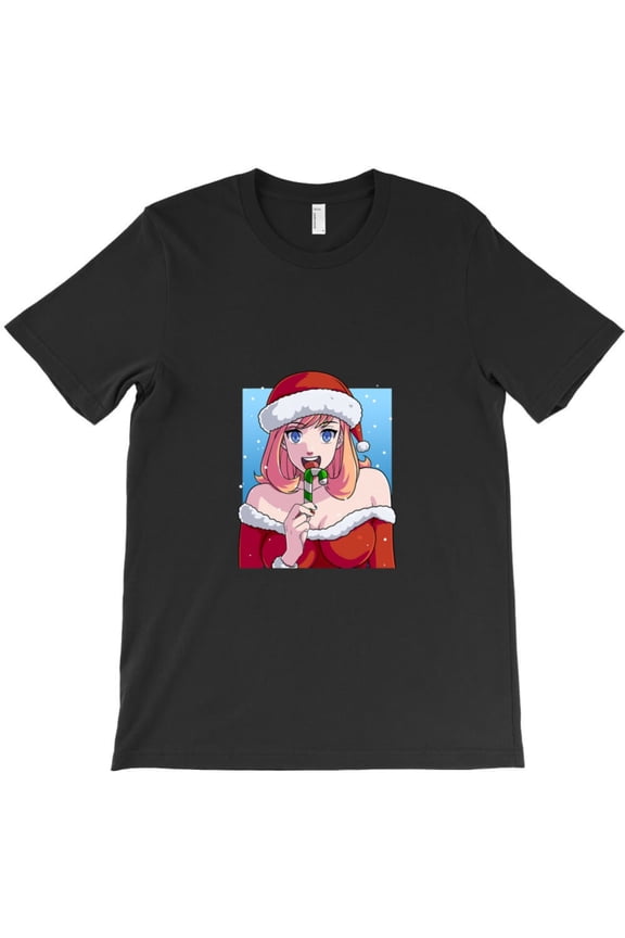 Mrs. St. Nick Claus Sexy Funny Anime Babe Holiday Graphic T-Shirt G3809, Up to 5XL