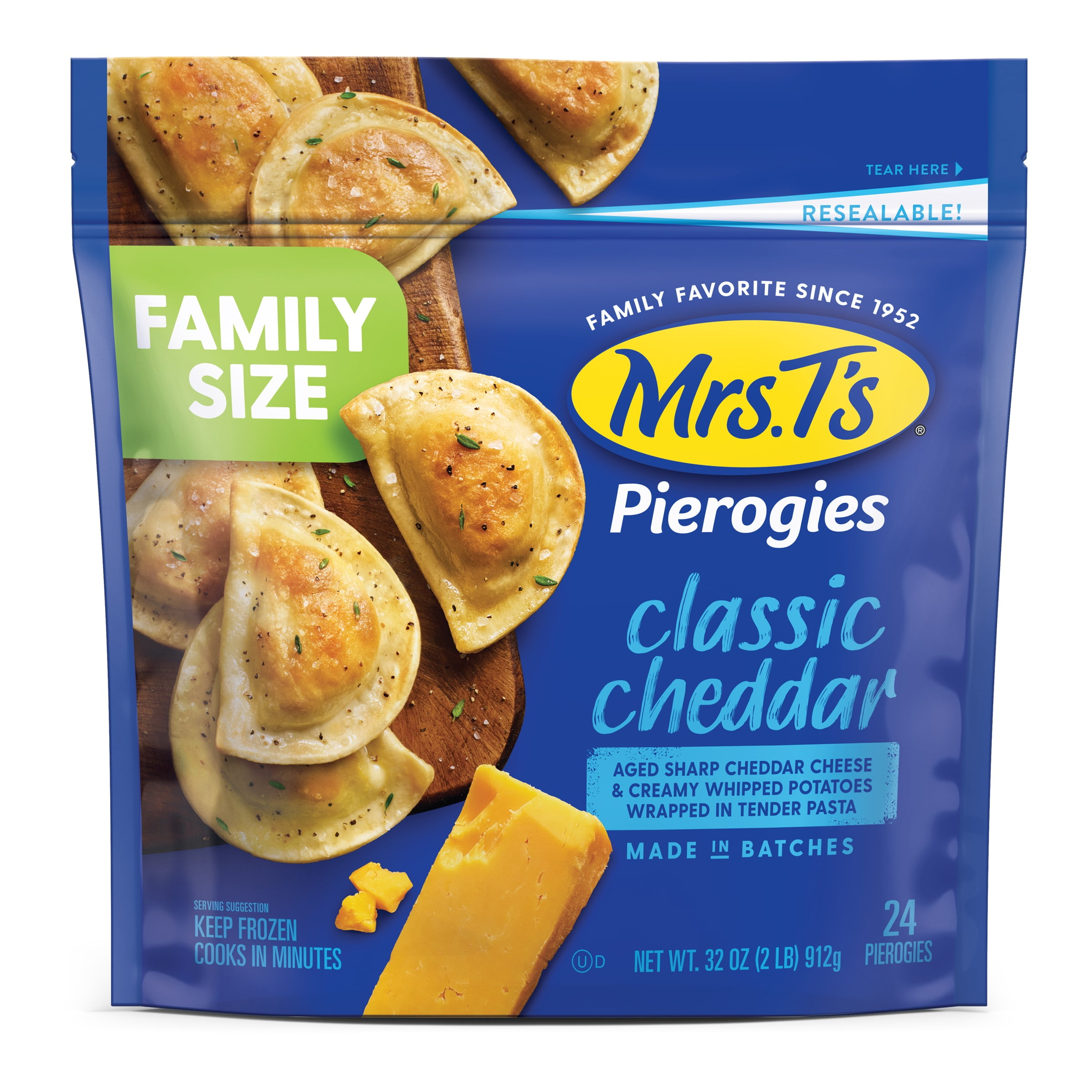 Mrs. T's Classic Cheddar Pierogies, Family Size, 24ct - Walmart.com