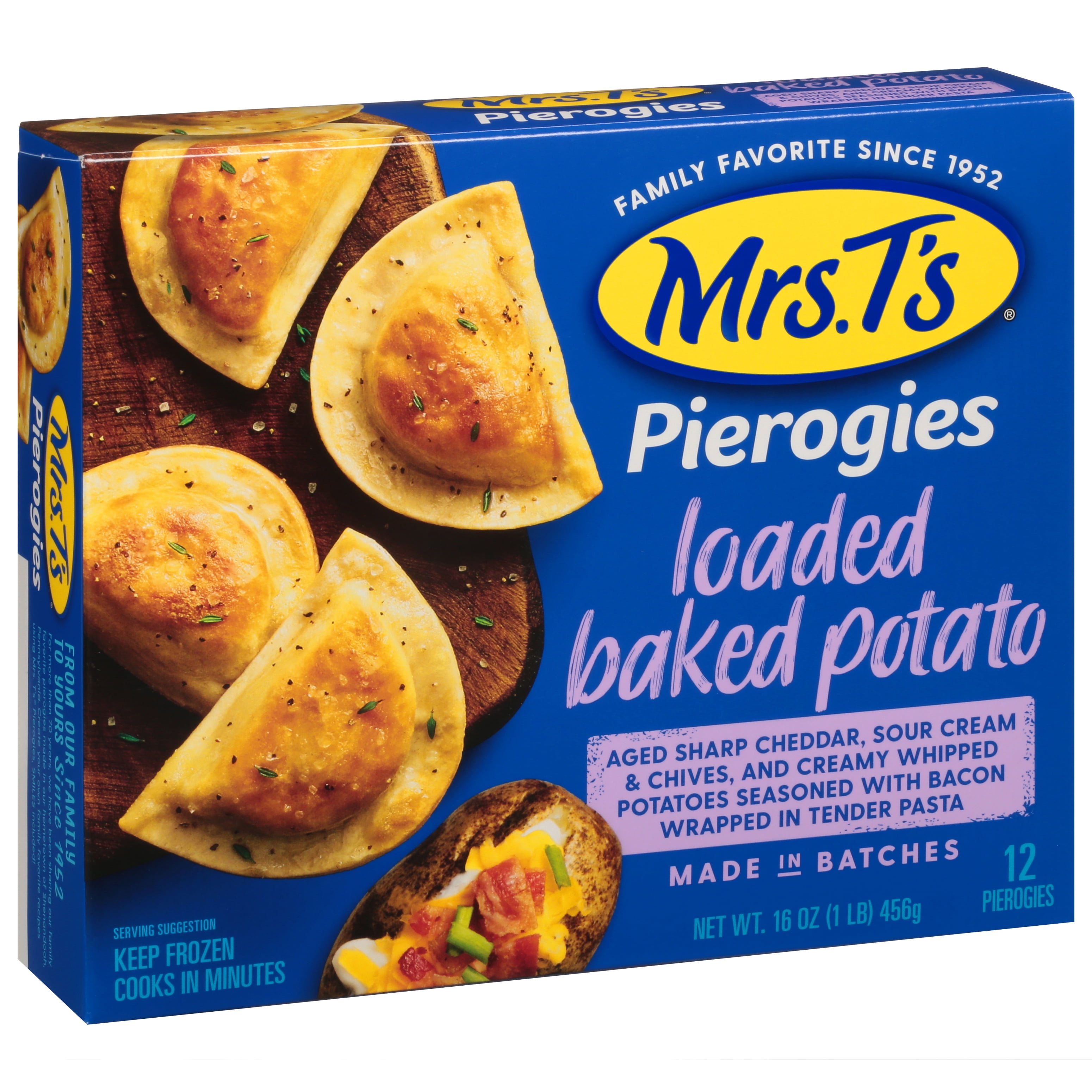 Mrs. T's Loaded Baked Potato Pierogies, 12ct, Frozen