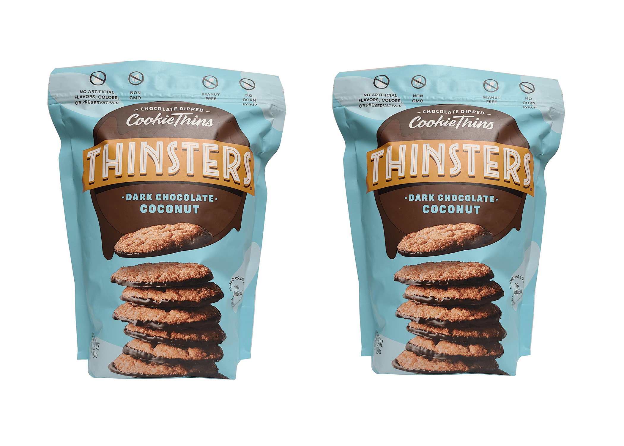 Mrs Thinsters Dark Chocolate coconut cookie thins 18 oz 2 PACK Bulk