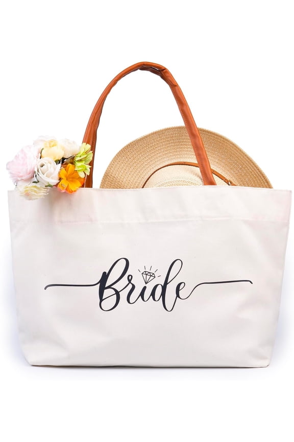 Mrs Tote Bag Est. 2025 - Wedding  Bag for Bride, Bachelorette Party Tote, Canvas Honeymoon Bag for Women