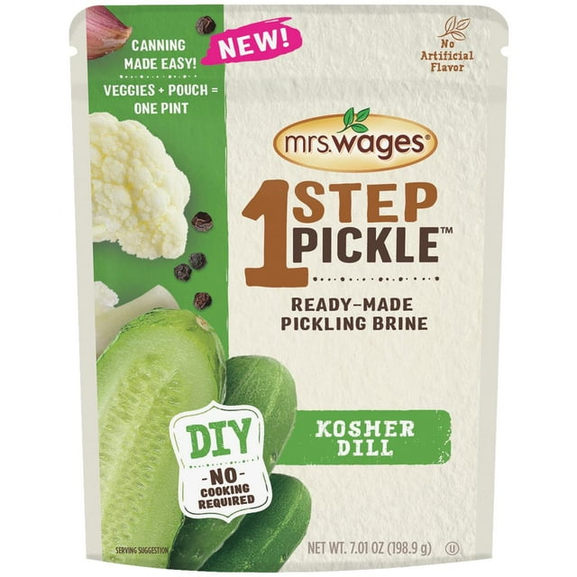 Mrs. Wages 1 Step Ready-Made Pickle Kosher Dill for Chopped Pickles, 7.01 oz Pouch