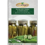 Mrs. Wages Pickled Okra and Mixed Vegetables Quick Process Mix, Easy-to-Use, Great Flavor, Enhance Pickled Vegetables, 3.36 oz Packet