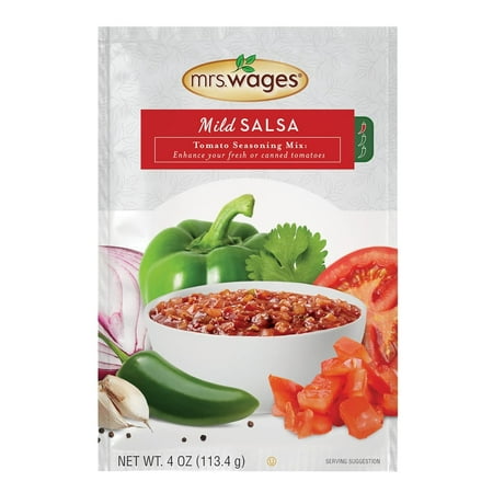 Mrs. Wages Mild Salsa Canning Mix | Easy-to-Use | Simple Homemade Salsa | Mild Spice Flavoring | Shelf Stable | 4 oz Packet