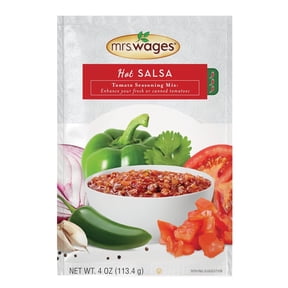 Mrs. Wages Hot Salsa Canning Mix | Easy-To-Use | Simple Homemade Salsa | Hot Spice Flavoring | Enhance Your Tomatoes | 4 oz Packet