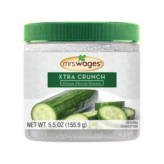 Mrs. Wages Pickle Mix, Xtra Crunch, Easy-to-Use Granules, Fast Results, Great Taste & Crispness, Ensures Crunchiness, No Spice, 5.5 oz Jar