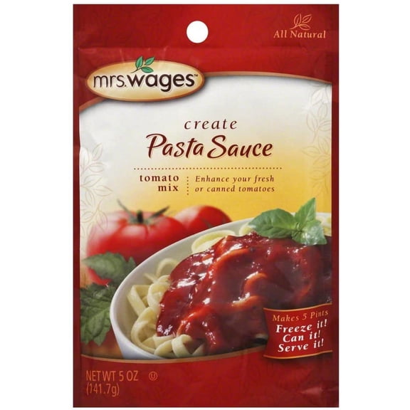Mrs. Wages Pasta Sauce Tomato Canning Mix - All Natural - 5 Ounce Package