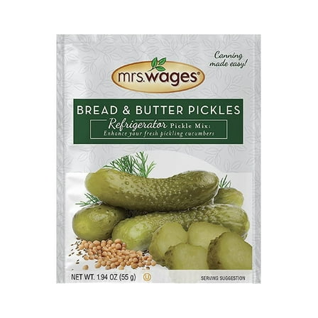 Mrs. Wages Bread and Butter Pickles Refrigerator Mix | Simple-to-Use | Easy Homemade Traditional No Spice Pickles | 1.94 oz Granules Packet