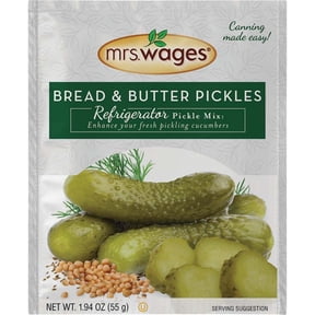 Mrs. Wages Bread and Butter Pickles Refrigerator Mix | Simple-to-Use | Easy Homemade Traditional No Spice Pickles | 1.94 oz Granules Packet