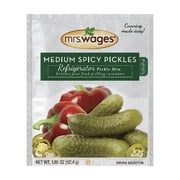 Mrs. Wages Medium Spicy Pickles Refrigerator Pickle Mix | Quick and Easy | Flavorful Spice | 1.85 oz Granules Packet