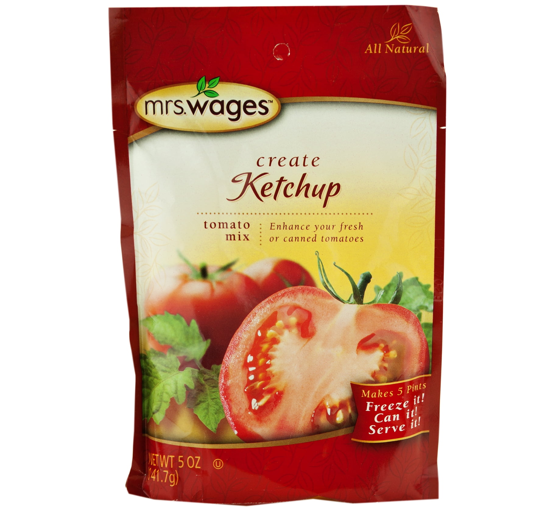 Mrs. Wages Ketchup Tomato Seasoning Mix, 5 Oz. Pouch Pack of 2