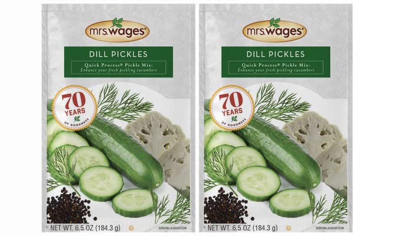 Mrs. Wages Dill Pickle Canning Seasoning Mix, 6.5 Oz. Pouch (Pack Of 2)