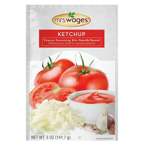 Mrs. Wages Ketchup Base Canning Mix | Easy-to-Use | Simple Ketchup Tomato | Great Flavor | Easy To Freeze or Serve Fresh | 5 oz Packet