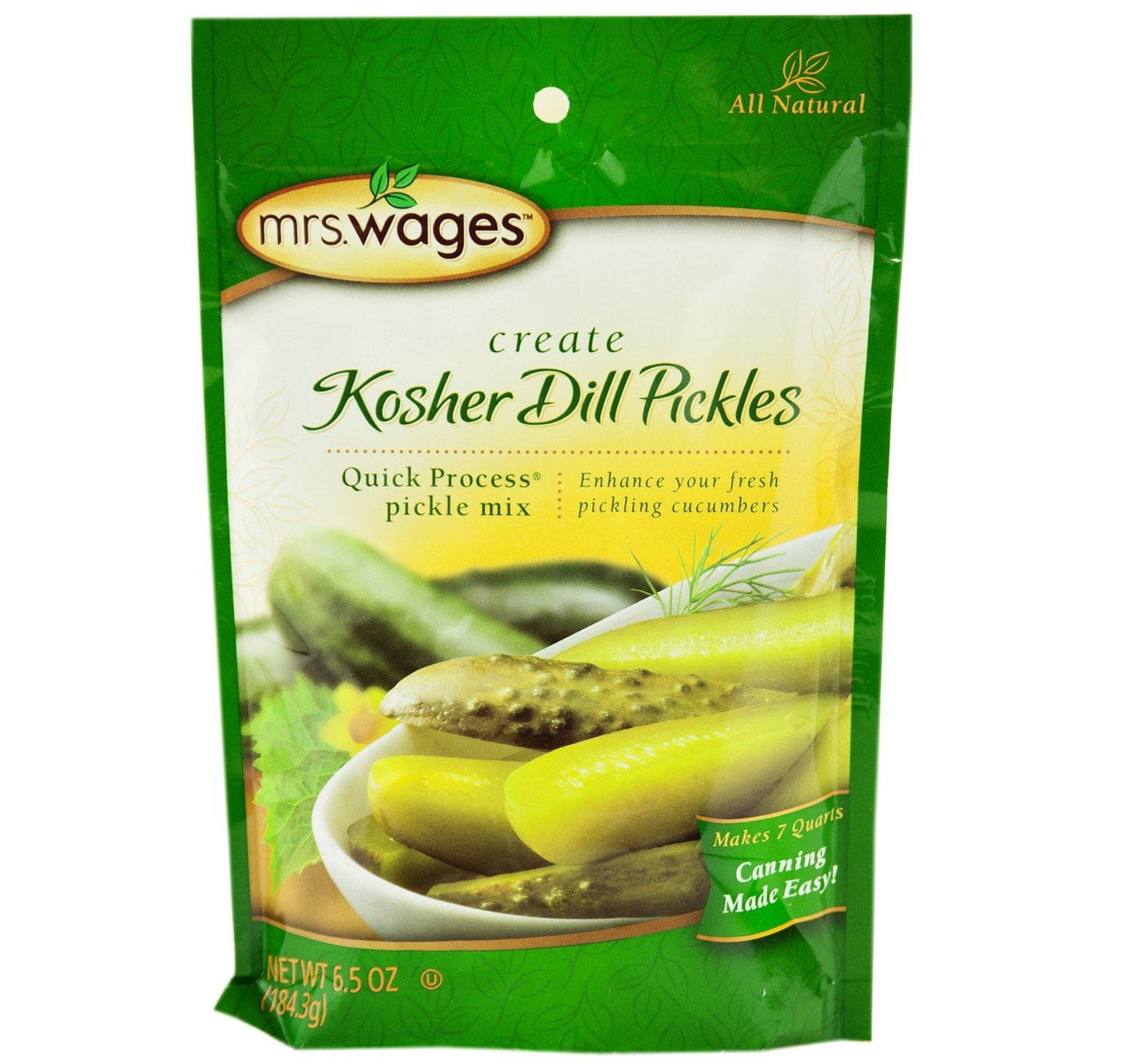 Mrs. Wages Kosher Dill YPF5 Pickle Canning Seasoning Mix, 6.5 Oz. Pouch