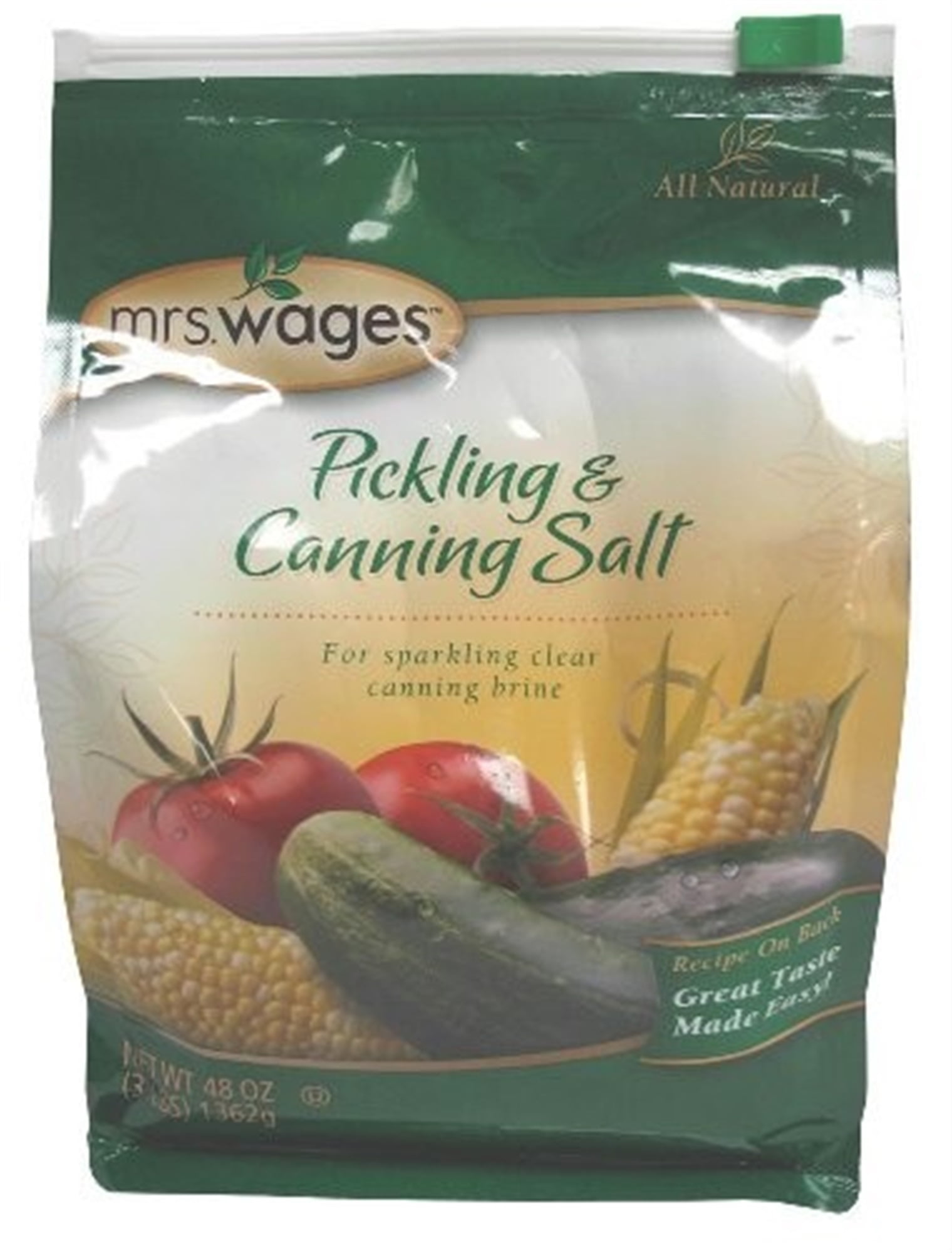 Mrs. Wages Pickling & Canning Salt, 48 Ounce Bag (3lbs), Gluten-Free