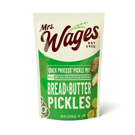 Mrs. Wages Bread and Butter Pickle Mix, Canning Supplies for Homemade Sweet Pickles, 5.3 oz Pickle Seasoning Mix