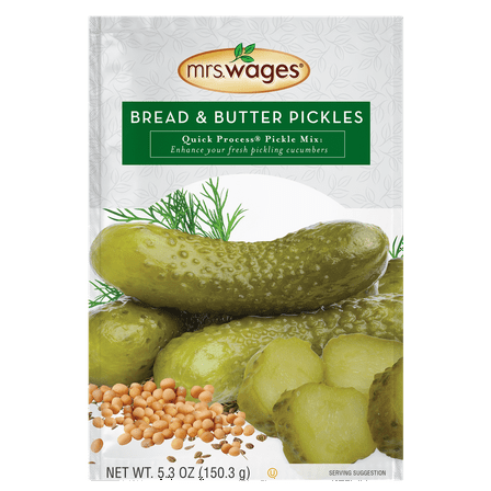 Mrs. Wages Bread and Butter Pickle Mix, Canning Supplies for Homemade Sweet Pickles, 5.3 oz Pickle Seasoning Mix