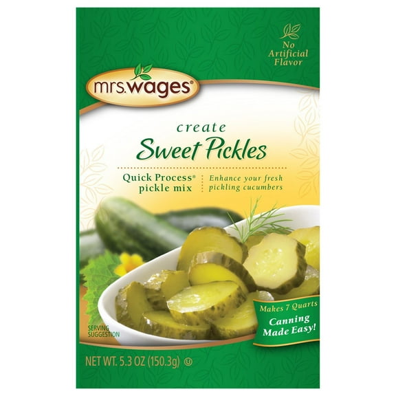 Mrs. Wages Quick Process Sweet Pickle Mix - Crunchy, No Artificial Flavors - 5.3 oz Box